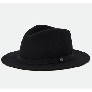 Brixton Messer Packable Fedora Hat Black Wool Felt Medium 7 1/4 Unisex Classic